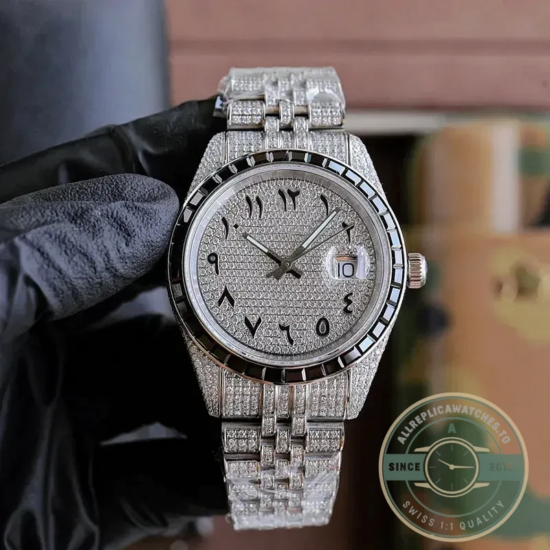 Replica Rolex Datejust 126300 41mm Dial Arabic Bezel Black - Swiss Movement Replica Watch