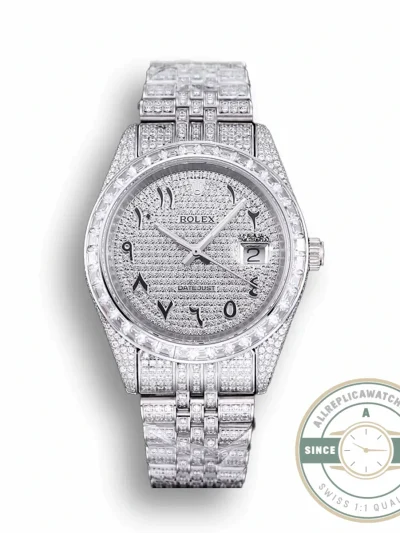Replica Rolex Datejust 126300 41mm Dial Full-Diamond Arabic - Luxury Replica Watch
