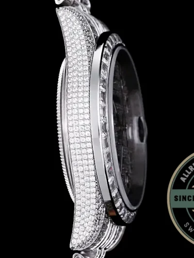 Replica Rolex Datejust 126300 41mm Dial Full-Diamond Arabic - Best Quality Replica Watch