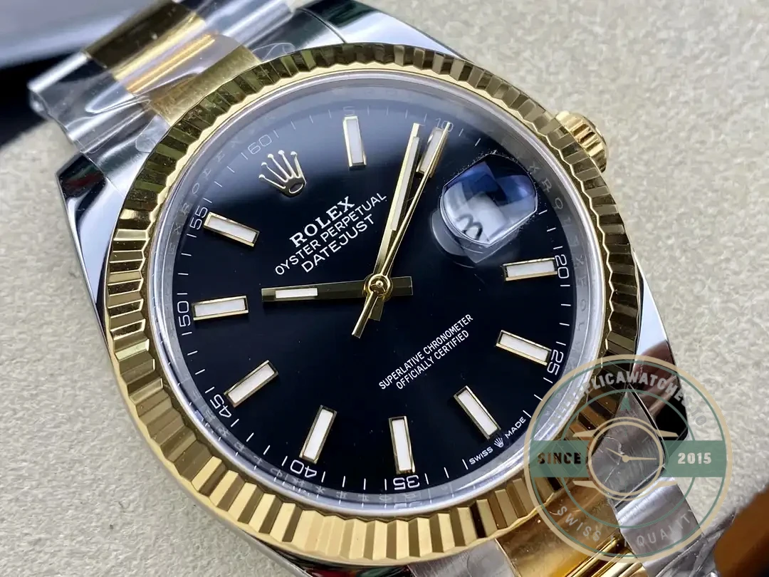 Replica Rolex Datejust m126333 41mm Bright Black Dial Oyster - High-Grade Replica Watch