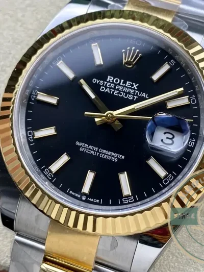 Replica Rolex Datejust m126333 41mm Bright Black Dial Oyster - Luxury Replica Watch