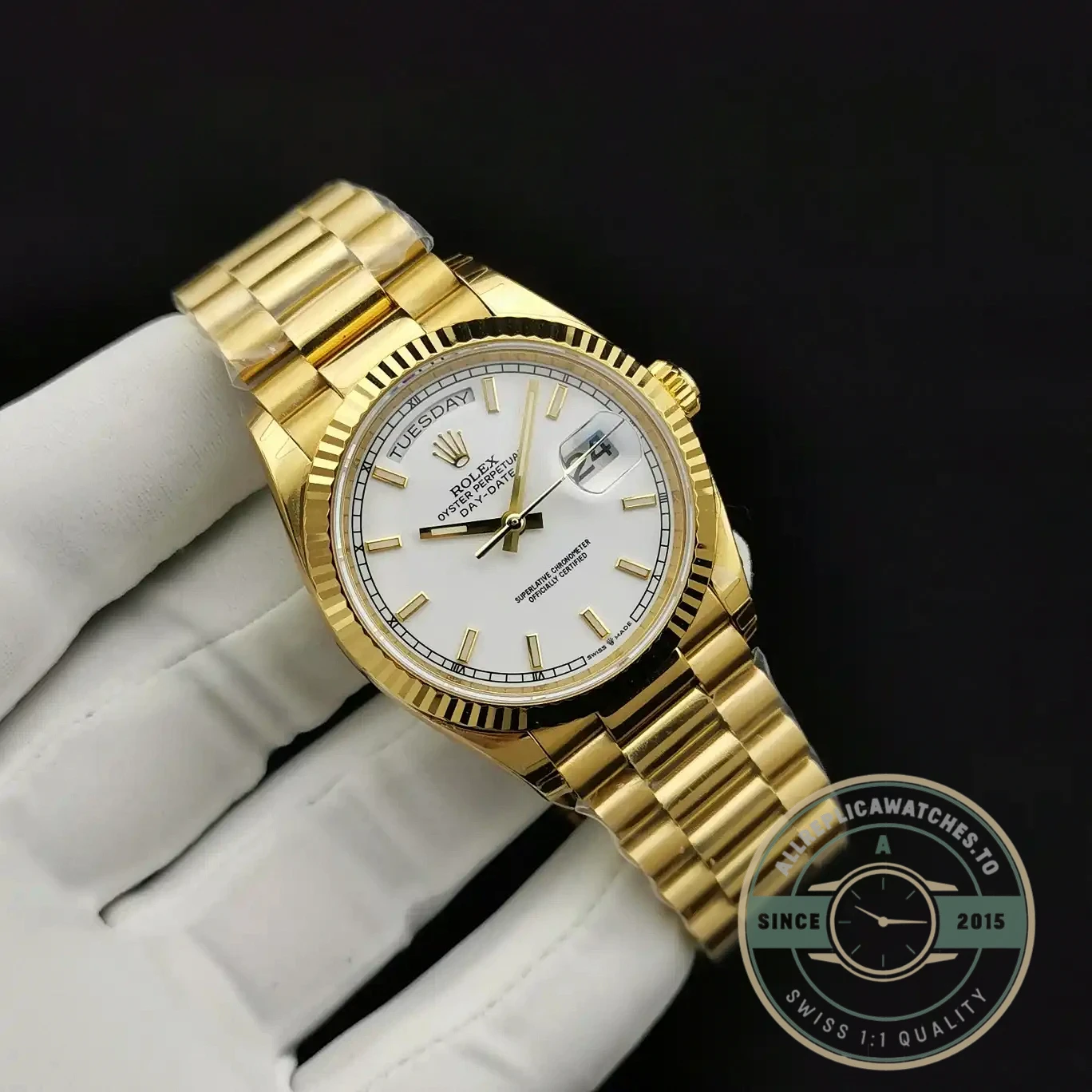 Replica Rolex Day-Date 116610 36mm White Dial - Affordable Super Clone Watch