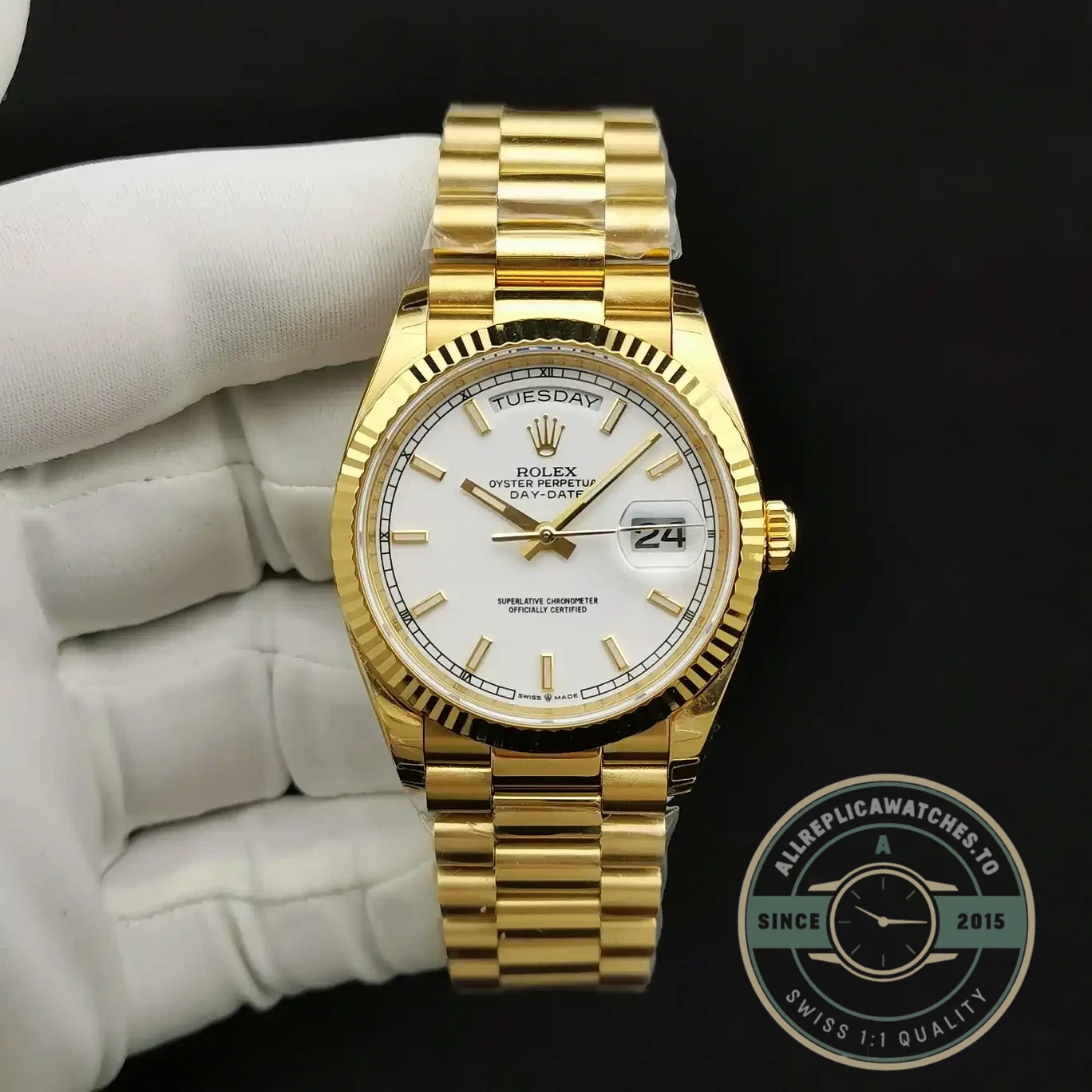 Replica Rolex Day-Date 116610 36mm White Dial - Factory Super Clone Watch