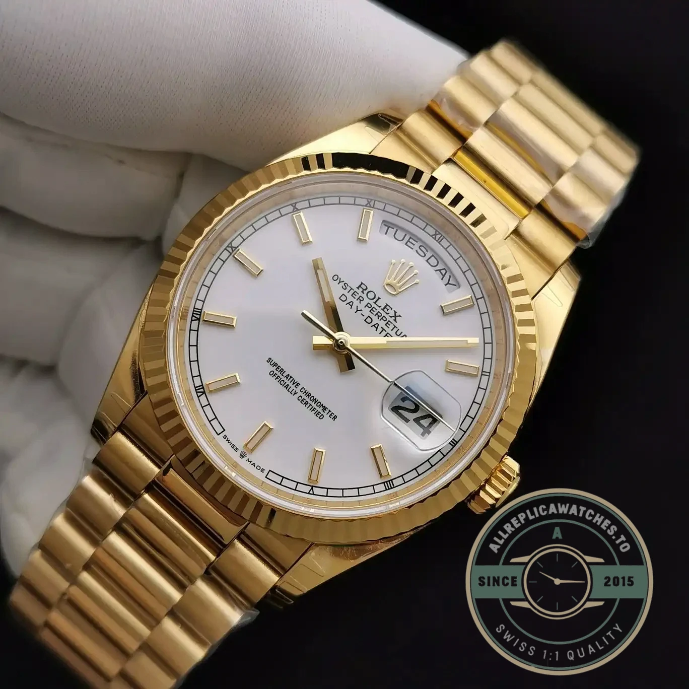 Replica Rolex Day-Date 116610 36mm White Dial - High-Grade Replica Watch