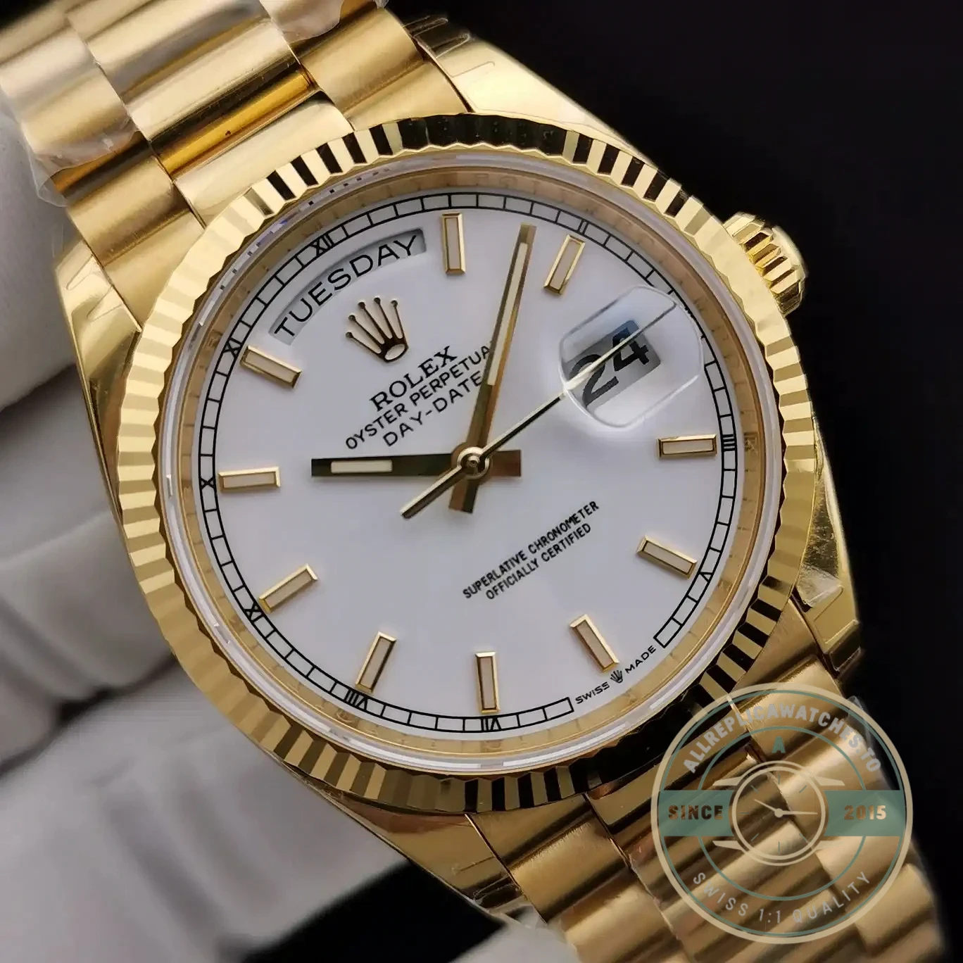 Replica Rolex Day-Date 116610 36mm White Dial - Factory Super Clone Watch
