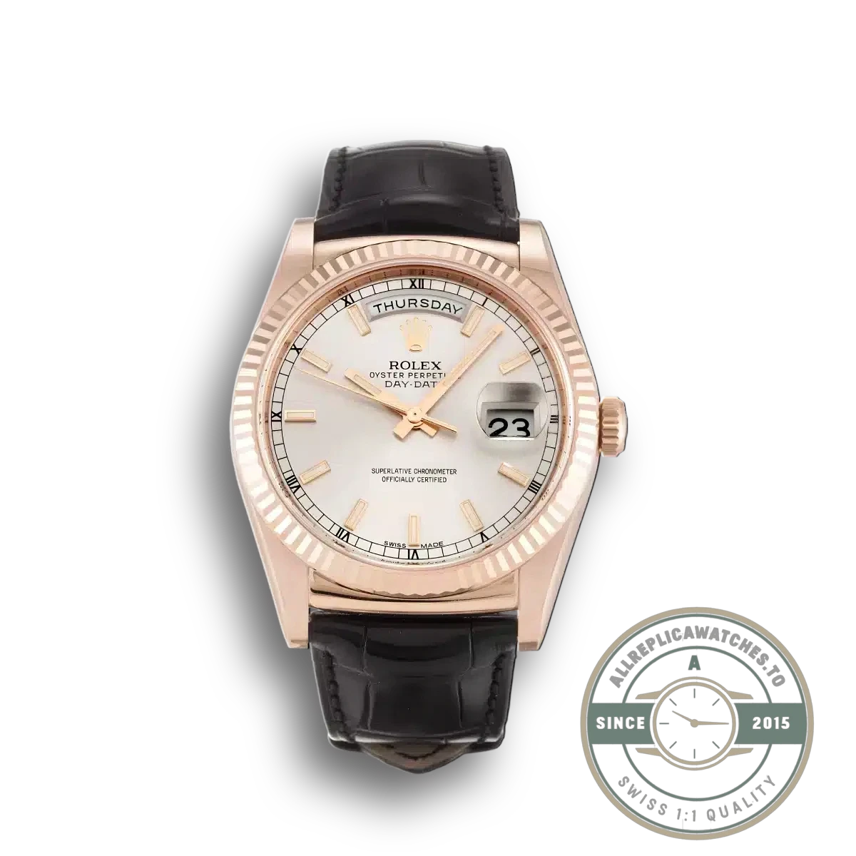 Replica Rolex Day-Date 118135 36mm Silver Dial - Affordable Super Clone Watch