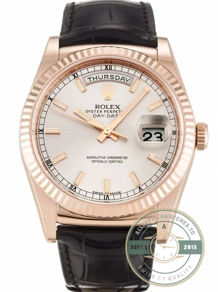 Replica Rolex Day-Date 118135 36mm Silver Dial - Best Quality Replica Watch