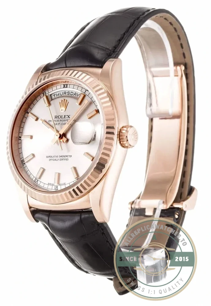 Replica Rolex Day-Date 118135 36mm Silver Dial - Swiss Movement Replica Watch