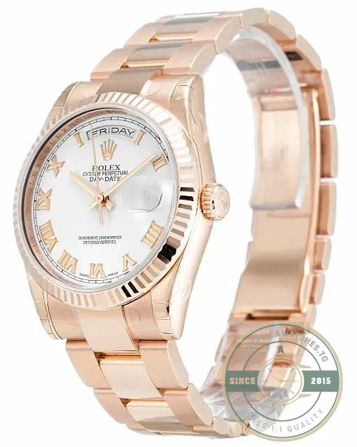 Replica Rolex Day-Date 118235F 36mm White Dial - 1:1 Swiss Replica Watch