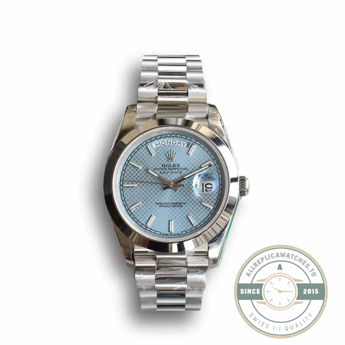 Replica Rolex Day-Date 126331 Ice Blue Motif Dial - Swiss-Made Clone Watch