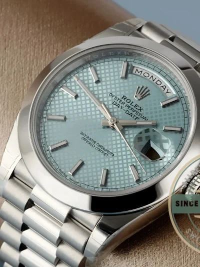 Replica Rolex Day-Date 126331 Ice Blue Motif Dial - Swiss Movement Replica Watch
