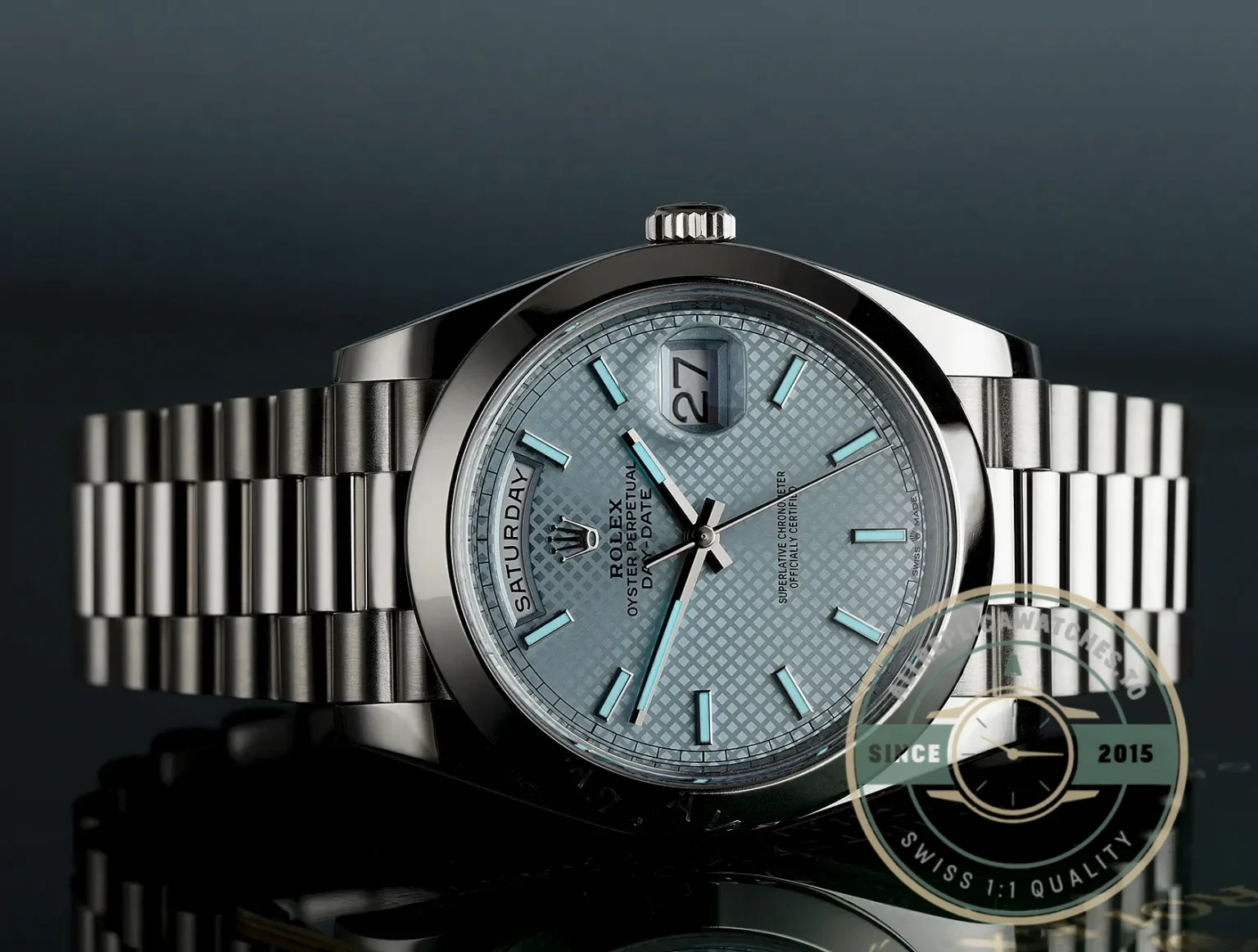 Replica Rolex Day-Date 126331 Ice Blue Motif Dial - Swiss-Made Clone Watch