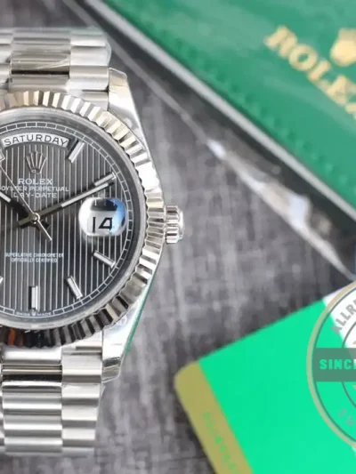 Replica Rolex Day-Date 126331 Stripe Dark Rhodium Dial - Best Quality Replica Watch