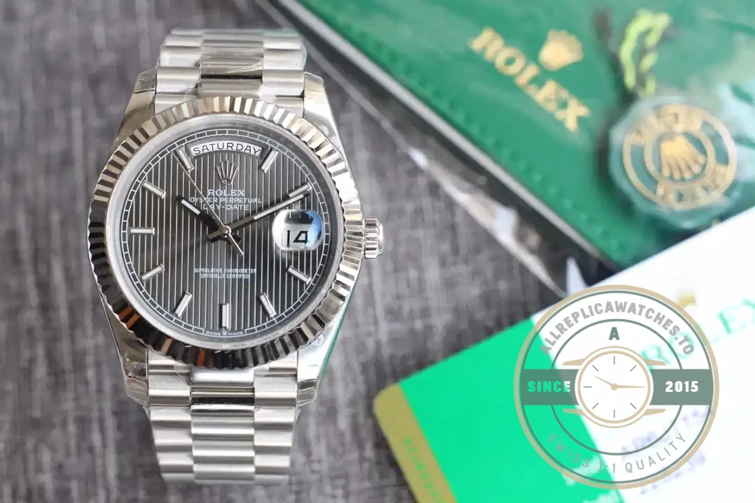 Replica Rolex Day-Date 126331 Stripe Dark Rhodium Dial - Best Quality Replica Watch