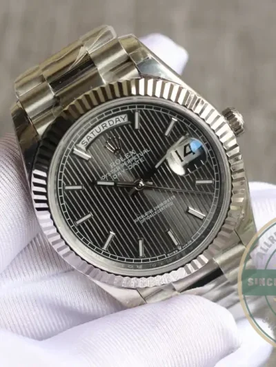 Replica Rolex Day-Date 126331 Stripe Dark Rhodium Dial - Best Quality Replica Watch