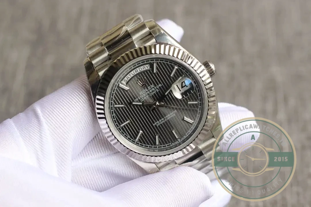 Replica Rolex Day-Date 126331 Stripe Dark Rhodium Dial - Best Quality Replica Watch