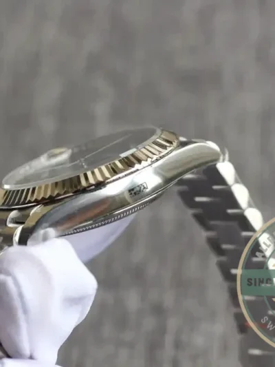 Replica Rolex Day-Date 126331 Stripe Dark Rhodium Dial - Premium Super Clone Watch