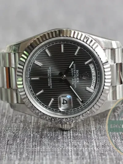 Replica Rolex Day-Date 126331 Stripe Dark Rhodium Dial - Top-Tier Swiss Replica Watch