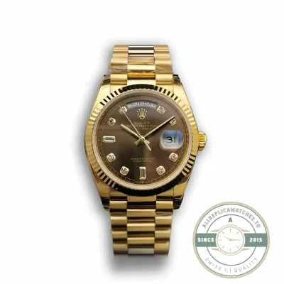 Replica Rolex Day-Date 128238 36mm Chocolate Dial Yellow Gold - Affordable Luxury Replica Timepiece