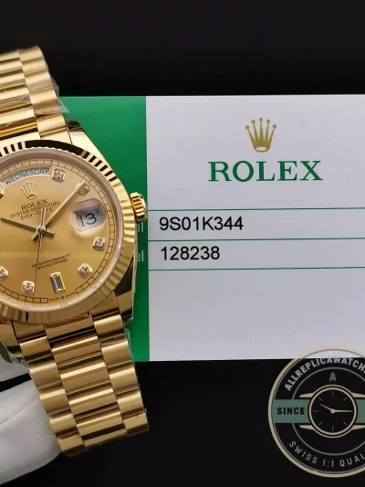Replica Rolex Day-Date 128238 36mm Gold Dial Yellow Gold - Premium Super Clone Watch