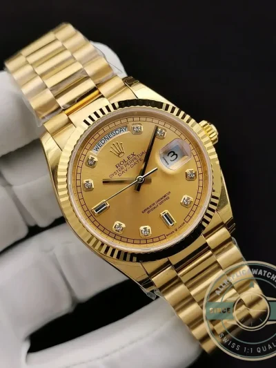 Replica Rolex Day-Date 128238 36mm Gold Dial Yellow Gold - Top-Tier Swiss Replica Watch