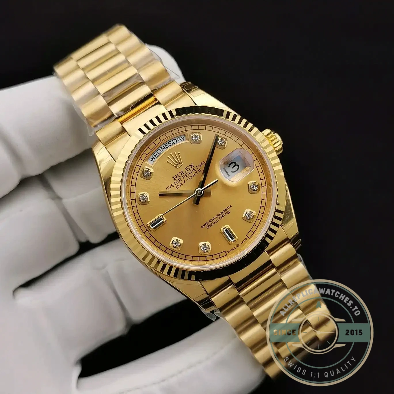 Replica Rolex Day-Date 128238 36mm Gold Dial Yellow Gold - Top-Tier Swiss Replica Watch