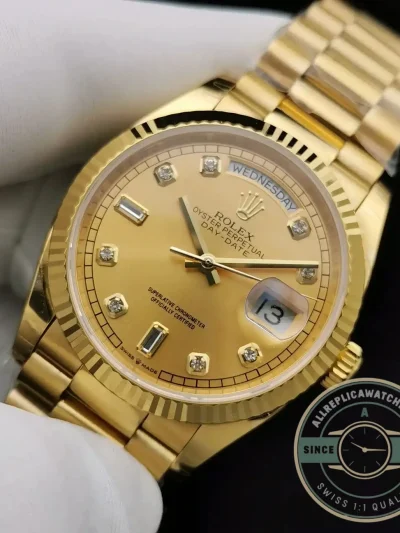 Replica Rolex Day-Date 128238 36mm Gold Dial Yellow Gold - Affordable Luxury Replica Timepiece