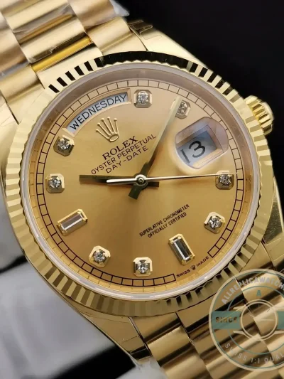 Replica Rolex Day-Date 128238 36mm Gold Dial Yellow Gold - Swiss-Made Clone Watch