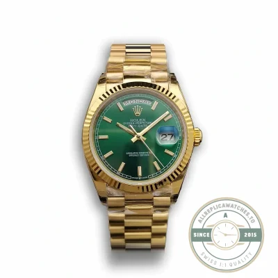 Replica Rolex Day-Date 128238 36mm Green Dial Yellow Gold - Budget Luxury Replica Watch