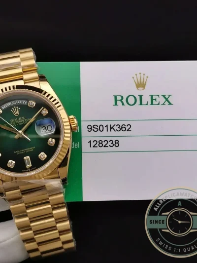 Replica Rolex Day-Date 128238 36mm Green Ombre Dial - Budget Luxury Replica Watch