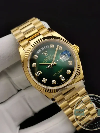 Replica Rolex Day-Date 128238 36mm Green Ombre Dial - Factory Super Clone Watch