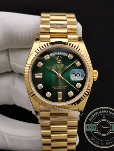 Replica Rolex Day-Date 128238 36mm Green Ombre Dial - Premium Super Clone Watch