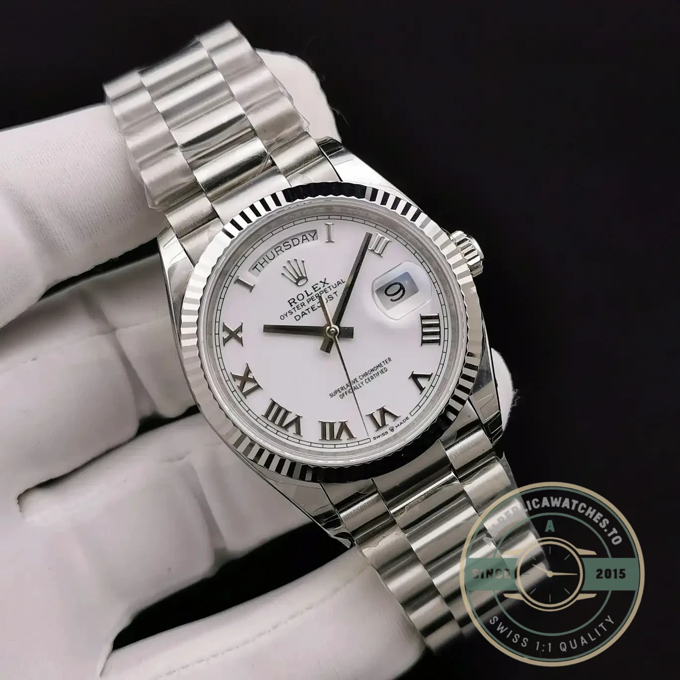 Replica Rolex Day-Date 128238 36mm Roman Numerals - Luxury Replica Watch