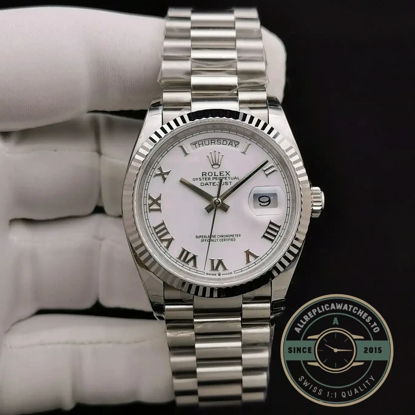 Replica Rolex Day-Date 128238 36mm Roman Numerals - Top-Tier Swiss Replica Watch