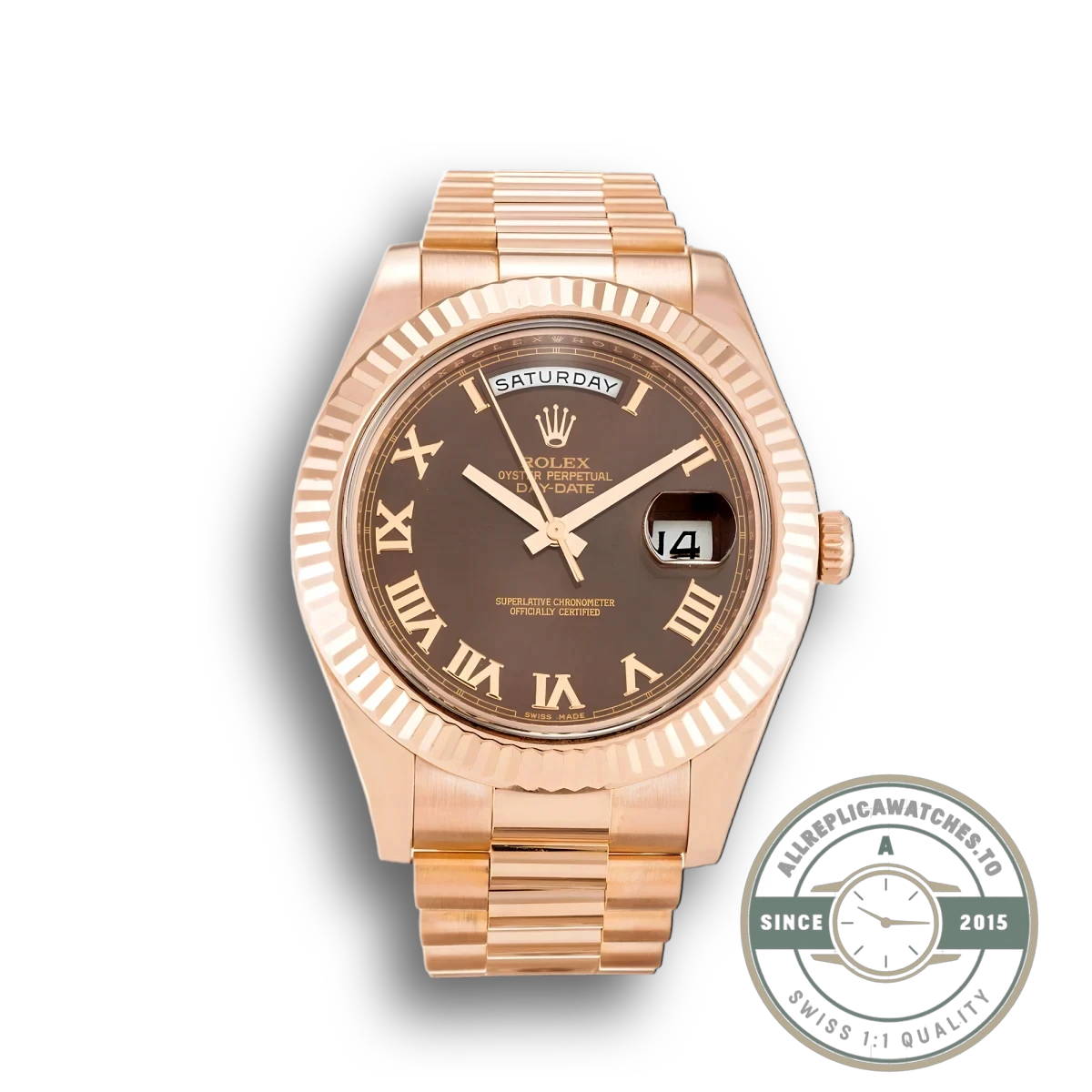 Replica Rolex Day-Date II 218235 41mm Chocolate Dial - Swiss-Made Clone Watch