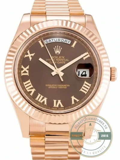 Replica Rolex Day-Date II 218235 41mm Chocolate Dial - Budget Luxury Replica Watch