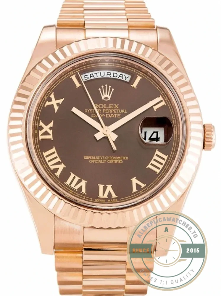 Replica Rolex Day-Date II 218235 41mm Chocolate Dial - Budget Luxury Replica Watch