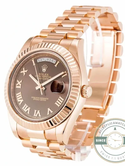 Replica Rolex Day-Date II 218235 41mm Chocolate Dial - Swiss-Made Clone Watch