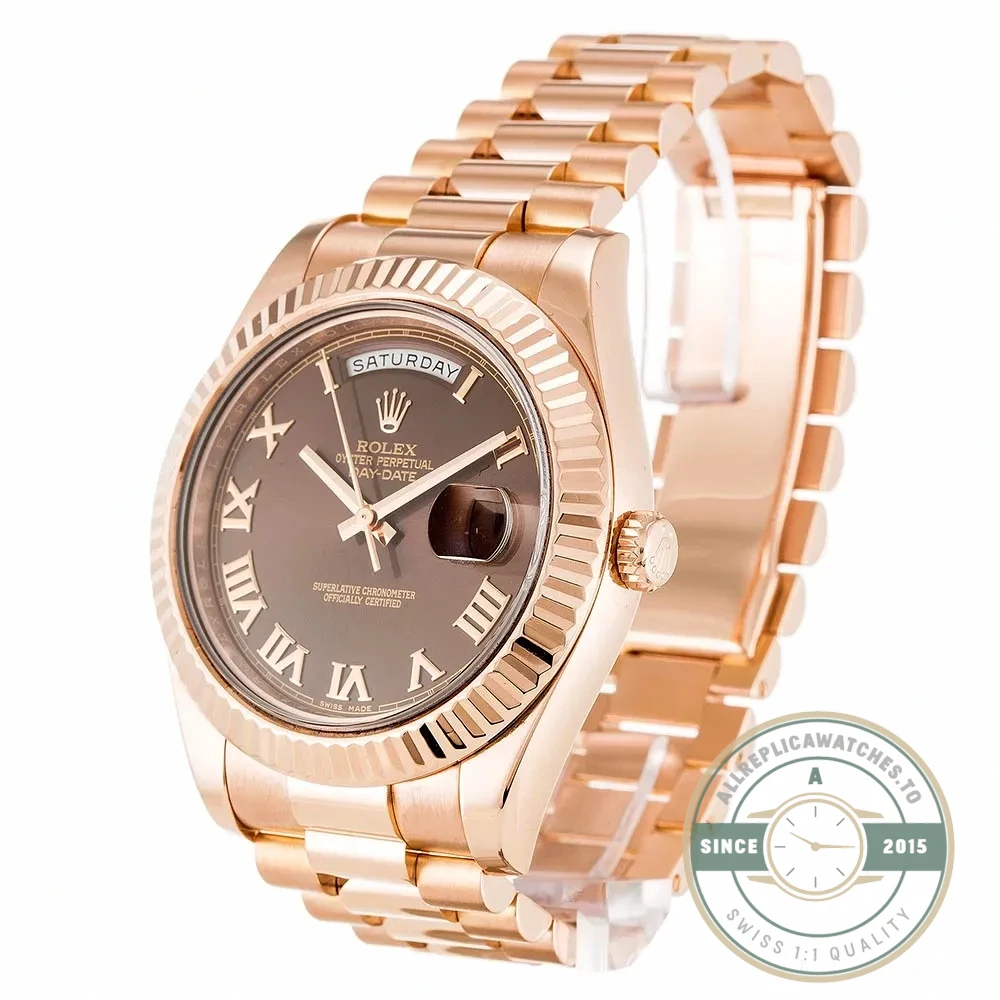 Replica Rolex Day-Date II 218235 41mm Chocolate Dial - Swiss-Made Clone Watch