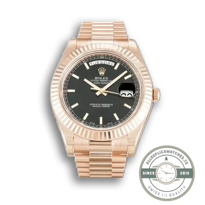 Replica Rolex Day-Date II 218235 Black Dial 41mm - High-Grade Replica Watch