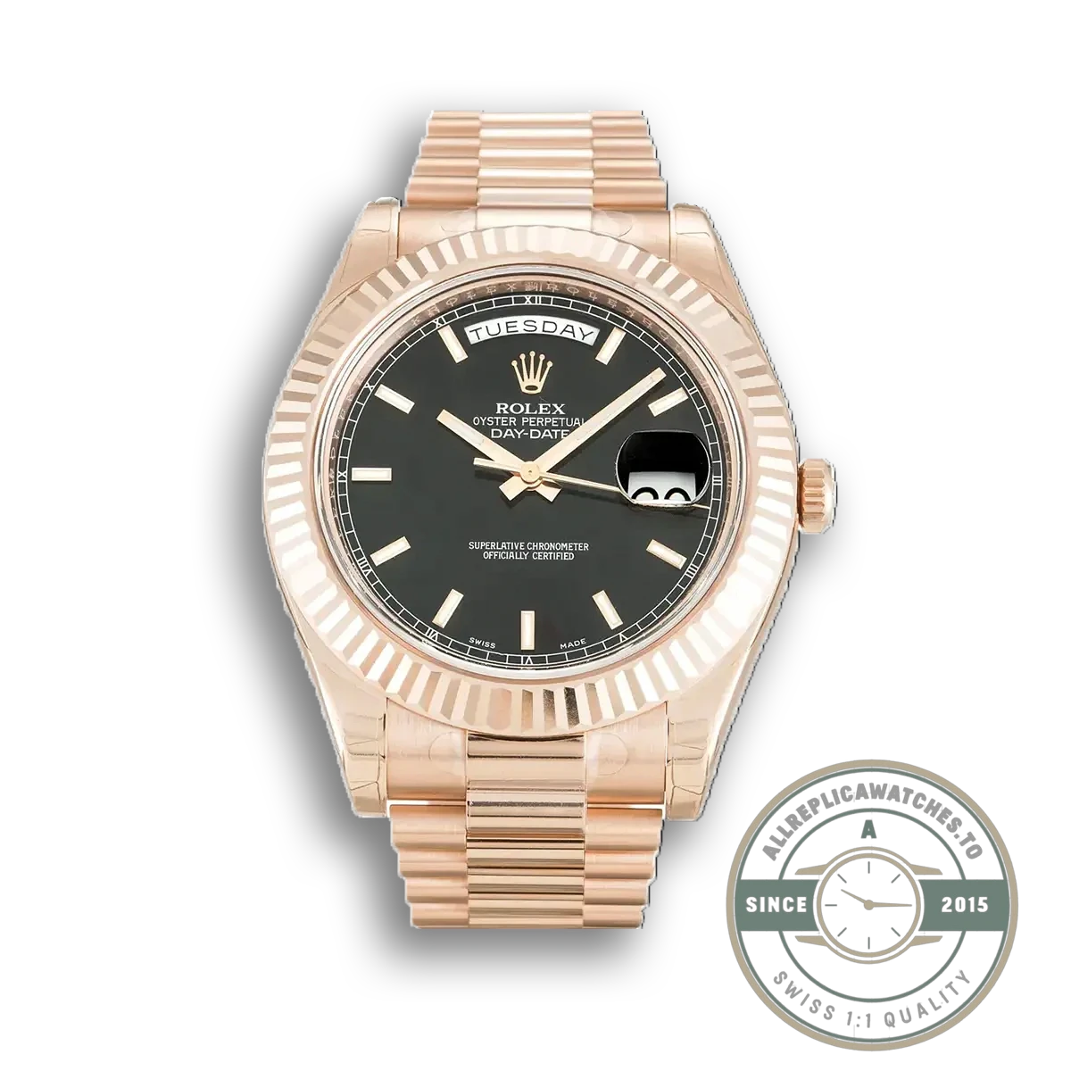 Replica Rolex Day-Date II 218235 Black Dial 41mm - High-Grade Replica Watch