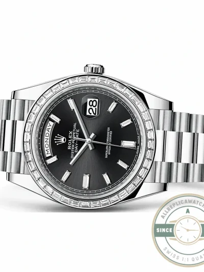 Replica Rolex Day-Date m228238 Black Dial Stainless Steel - Best Quality Replica Watch
