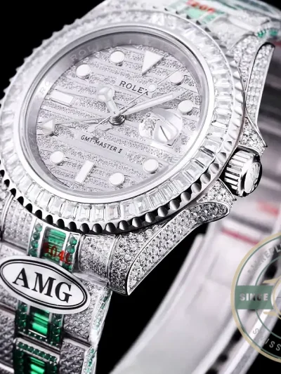 Replica Rolex GMT-Master II 40mm 116769TBR Green Diamonds Bracelet - Budget Luxury Replica Watch