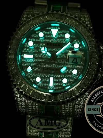 Replica Rolex GMT-Master II 40mm 116769TBR Green Diamonds Bracelet - Budget Luxury Replica Watch