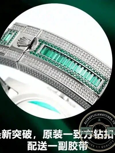 Replica Rolex GMT-Master II 40mm 116769TBR Green Diamonds Bracelet - Luxury Replica Watch