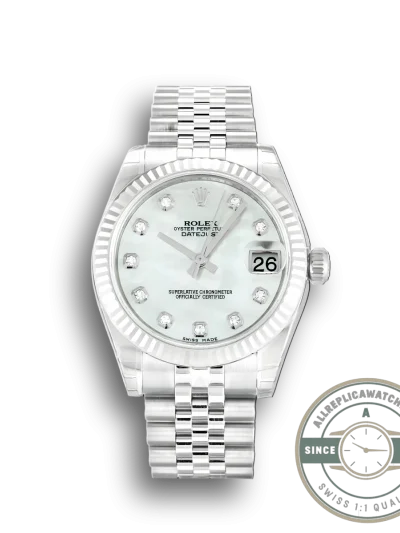 Replica Rolex Lady-Datejust 178274 31mm White Mother of Pearl Dial - 1:1 Swiss Replica Watch