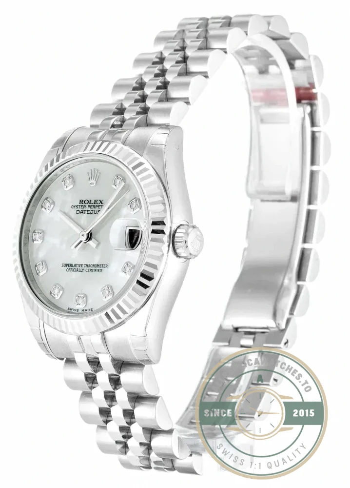 Replica Rolex Lady-Datejust 178274 31mm White Mother of Pearl Dial - Swiss-Made Clone Watch