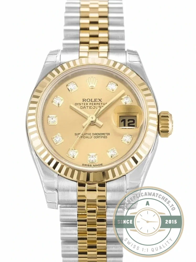Replica Rolex Lady-Datejust 179173 26mm Champagne Dial - Top-Tier Swiss Replica Watch