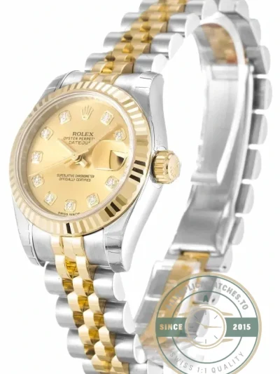 Replica Rolex Lady-Datejust 179173 26mm Champagne Dial - Budget Luxury Replica Watch