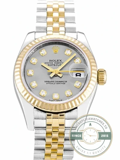 Replica Rolex Lady-Datejust 179173 26mm Silver Dial Two Tone - Factory Super Clone Watch